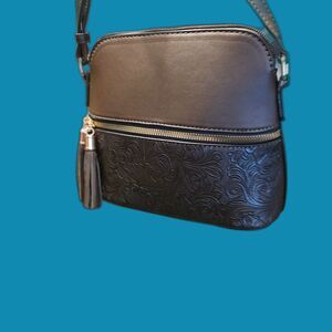 Women's Tassel Charm Floral Print Small Handbag Crossbody Messenger Shoulder Bag